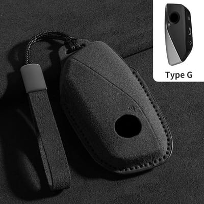 Suède Leder Auto Afstandsbediening Sleutelhoes Cover Shell Voor Bmw 7 Serie G70 G09 Xm U06 G81 M3 I7 X7 G07 Lci Ix I20 X1 U11 Beschermer Fob black