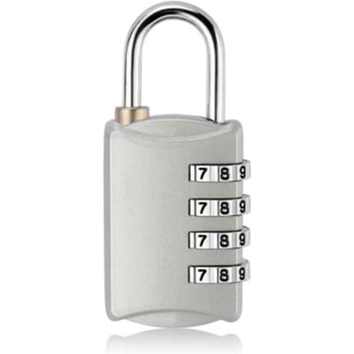 Cadenas à code Alliage de zinc Gardez la sécurité Cadenas à combinaison pour valises Armoires de classement Argent blanc argent