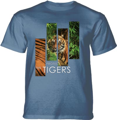 T-shirt Protect Tiger Split Portrait Blue S
