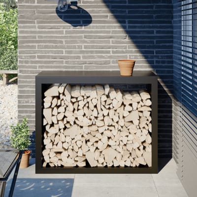 vidaXL - Haardhoutrek - 100x40x80 - cm - staal - zwart