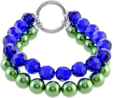 Behave - rekarmband colourblock stijl - blauw groen duo-optie
