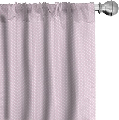 ABAKUHAUS Gordijnen met puntpatroon – 2-delige set 75x175 cm – Microfiber roze