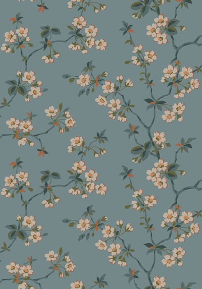 Boråstapeter Vliesbehang 4175 - Alla Tiders Hus - Botanisch Blauw - 53cm x 10.05m