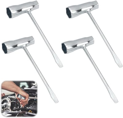 Dailygoods- Kettingzaagsleutel Set - 4 Stuks - Bougiesleutel 13mm/19mm - T-Moersleutel - Motorzaagsleutel - Hoogwaardig Staal