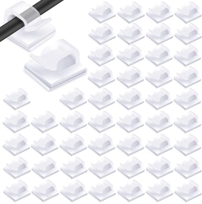 Dailygoods- Kabelhouders 60 Stuks - Zelfklevende Kabelhouders - Mini Kabelclips - Transparant - Kunststof - Geschikt voor Kabels 0,1-0,5 cm