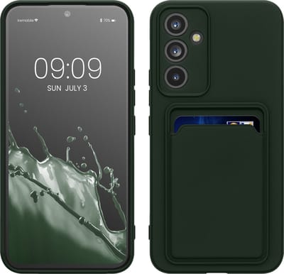 kwmobile telefoonhoesje geschikt voor Samsung Galaxy A54 5G - Hoesje met pasjeshouder - TPU case in donkergroen