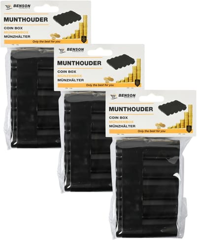 Benson munthouder - 3x - geschikt voor 5 muntsoorten - 13 x 12 cm - compact en handig in gebruik