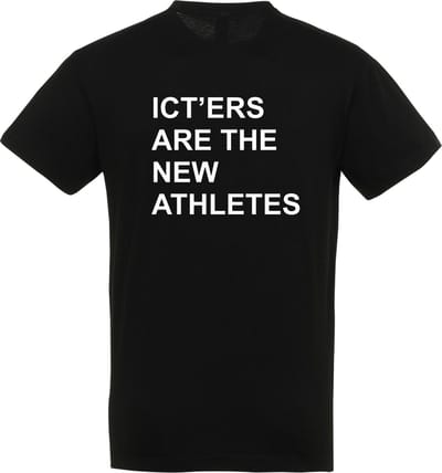 T-shirt ICT'ERS ARE THE NEW ATHLETES| T-shirt heren grappig | grappige cadeaus voor mannen | Zwart | maat XS