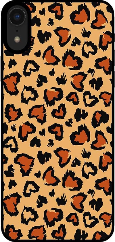 Smartphonica Telefoonhoesje voor iPhone Xr met tijgerprint - backcover met panterprint - Bruin geschikt voor Apple iPhone XR