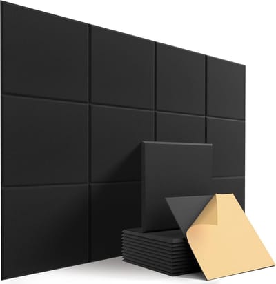 Zelfklevende akoestische panelen - Geluidsabsorberende wanddecoratie - Hoge dichtheid - Akoestische behandeling - Afgeschuinde rand - 30x30x09 cm