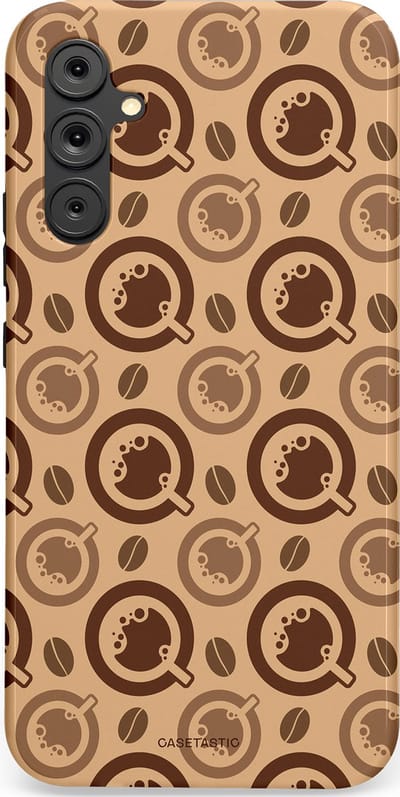 Casetastic Hoesje Geschikt voor Samsung A34 (5G) - Stijlvolle Beschermende Duo-layer Case - Cappuccino Ontwerp
