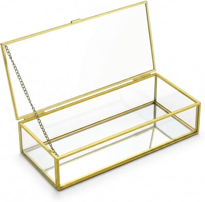 VHV - Sieradendoos - Vintage sieradendoos - Glazen sieradendoos - Transparante opbergdoos - Sieraden organizer - Kaptafel organizer - Overzichtelijk opbergen - Decoratieve presentatie - Voor kaptafel - Voor slaapkamer