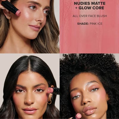 NUDESTIX Nudies Matte and Glow Core All Over Face Blush Colour 6g (Various Shades) - Pink Ice