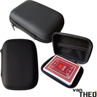 van Theo® Kaartspel Koffertje - Klein Opbergdoosje - Kaarten Opberg Box - Multifunctioneel - Zwart