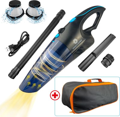 Innovixpro® Kruimeldief – Nat&Droog – Handstofzuiger – 17000Pa ! – ExtremeZuigkracht – Kruimeldief snoerloos – Kruimelzuiger – Jouw ultieme schoonmaakpartner – Kruimelzuiger-Autostofzuiger-Nat&droog-InclusiefReistas