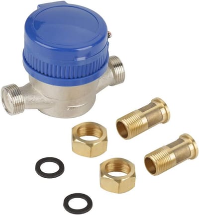 Koud Watermeter 15mm 1/2 Inch met Montagemateriaal voor Tuin en Huis