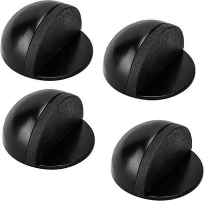 Vloerstopper - Set van 4 - Zelfklevende deurstoppers - Geen boren nodig - Beschermt muren en meubels - Antislip - deurstoppers voor binnen en buiten - Geschikt voor alle harde vloeren- beschermt deuren- muren en meubels - Zwart