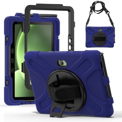 Coverup Tablethoes geschikt voor Samsung Galaxy Tab Active 5 Pro Hoesje - Heavy Duty Case met Schouderstrap - Blauw