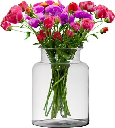 Hakbijl glass bloemenvaas - transparant - D19 x H25 cm - glas - melkbus model - boeketten/siertakken/kunstbloemen