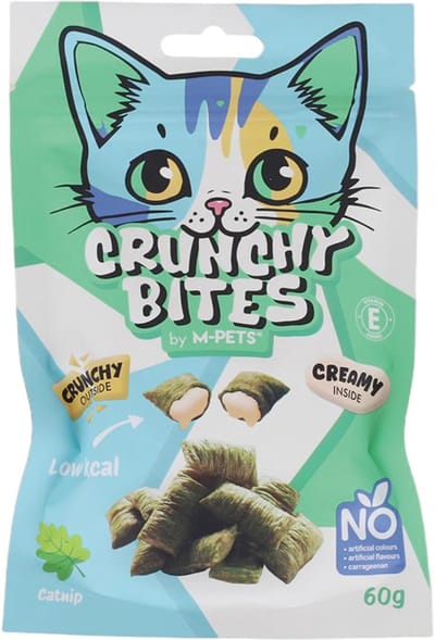 M-PETS CRUNCHY BITES kat snack kattenkruid - 60 g - per 12