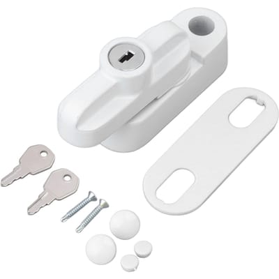 Loquet de fenêtre extérieur Alliage d'aluminium Antivol Boucle de fenêtre plate pour Simple Double blanc