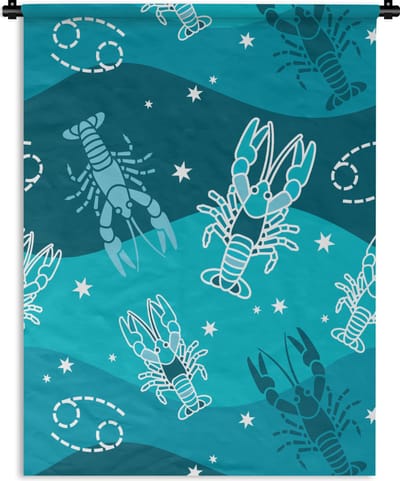 Wandkleed - Wanddoek - Zodiac - Kreeft - Design - 90x120 cm - Wandtapijt