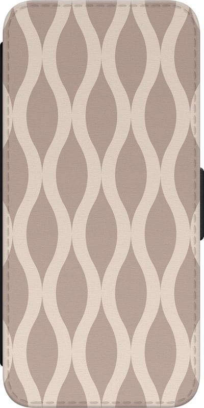 Leuke Telefoonhoesjes - Hoesje geschikt voor Samsung Galaxy S23 bookcase leer - Abstract beige - Abstract beige - Wallet Case met pasjeshouder - Print / Illustratie - Beige