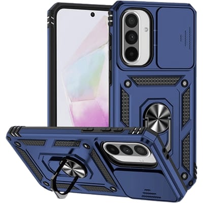 CaseBody Samsung A56 / A36 Shield Case met Camera-schuif Blauw