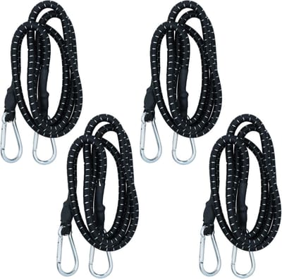 60 Inch Bungee Strap met Metalen Karabijnhaken - 4 Stuks