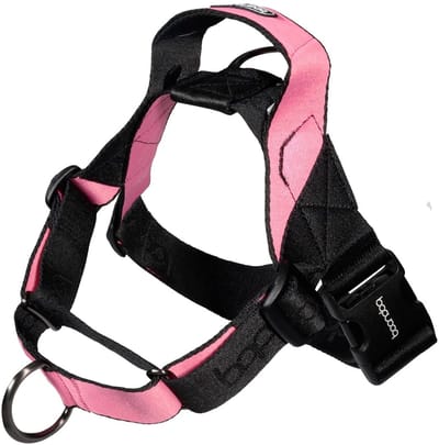 Boondog Martingale Hondentuig - Anti Trek - 2 Bevestigingspunten - Met Handvat - Meer Controle - Verstelbaar Harnas - Black/Pink - SM