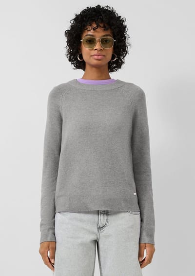 Dame comfortabel T-shirt met ronde hals QS Regular Fit