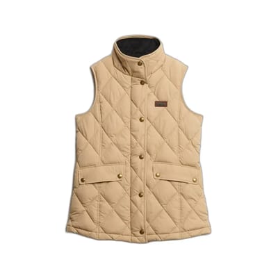 Superdry - Gevoerde bodywarmer met corduroy afwerking - Dames - Gilets