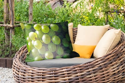 Buitenkussens - Druiven - Tros - Groen - 60x40 cm - Weerbestendig