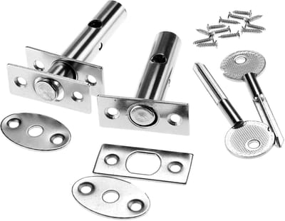 Dailygoods- Deurslot Vernikkeld Ijzer - Dead Bolt/Insteekslot - Deurslot Buitendeur - Deurslot Binnendeur - Deurslot met Stersleutel - 2 Sets Dode Bouten - Veiligheidslot