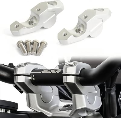 Stuurmontage Riser - Stuurverhoger Motor - Comfortabel Rijden - Precisie CNC Aluminium - 29mm Verhoging - Zilver