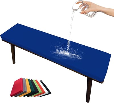 Bankkussen Waterdicht - Tuinkussen Zit - Buiten Ontspannen - Antislip met striklinten - 130x40x5 cm - Donkerblauw
