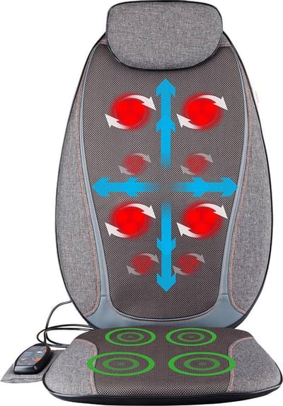 Medivon Cosy Shiatsu Massagestoel - Massagemat - Rugmassage en Nekmassage Apparaat - Massagekussen - 3 Intensiteitsniveaus - 4 Massagezones - Inclusief Warmtefunctie
