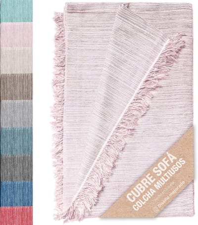 Multifunctionele Katoenen Dekens - Bonte Plaid voor Bank en Bed (230 x 260 cm)