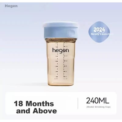 HEGEN Leercup voor Leeftijden 1 en Hoger, 240 ml Kinderen PPSU Multifunctionele Rieten Beker Brede Mond Direct Drinkwater Beker Blauw