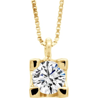 Ketting Diamond Solitaire 0,30 Cts Geel Goud 18 Karaat