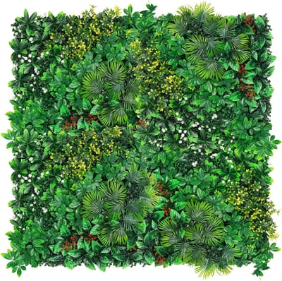 Kunstgras Wandpanelen - Groene Achtergrond - Decoratie Binnen Buiten - Weerbestendig UV-bestendig - 12 Stuks 50 cm - Tropische Planten