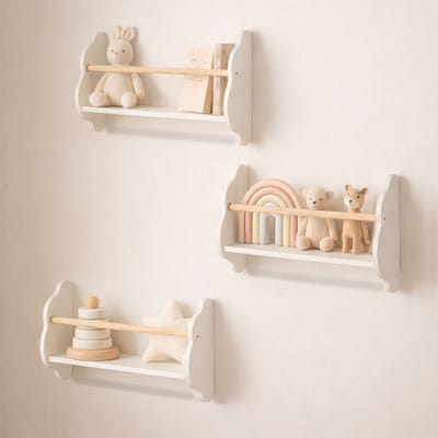 Baninni Set van 3 Wandplanken Cloudy Wit
