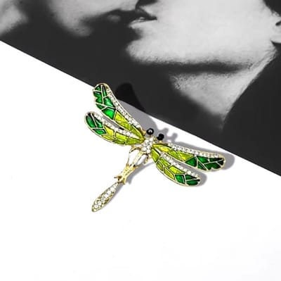 Actie4you® - Broche - Libelle - 68x55mm – Groen – Handbeschilderde Libelle Broche