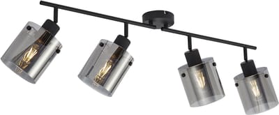 QAZQA domo - Moderne Plafondlamp - 4 lichts - L 83 cm - Zwart - Woonkamer | Slaapkamer | Keuken