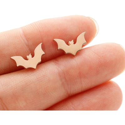 Boucle d'oreille Minimaliste Chauve-souris Vampire Gothique Pour Femmes Acier Inoxydable Tragus Piercing Boucles d'Oreilles Bijoux Accessoires Fête d'Halloween Cadeaux beige