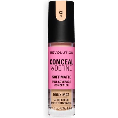 Revolution Conceal and Define Full Coverage Concealer (Various Shades) - C3N