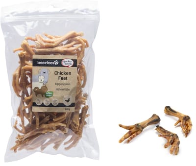 Beeztees Kippenpoten - Hondensnack - Kauwsnack - Voordeelverpakking - 500 gram