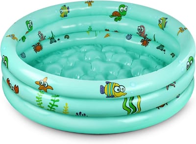 Thijox - Opblaasbaar Kinderbadje 100 cm - Mini Zwembad voor Kinderen - Veilig en Stabiel - Perfect voor Tuin, Strand en Zomerplezier