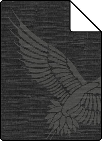 Proefstaal Origin Wallcoverings behang kraanvogels donkergrijs - 26,5 x 21 cm - 347760-S