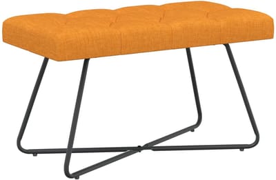 vidaXL - Bank - met - knopen - tufting - Dongeel - 80 - x - 40 - x - 46 - cm - Stof